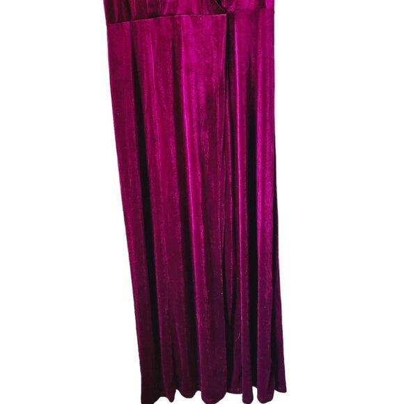 NWT Blushmark Ruby Burgundy Velvet Short Sleeve Maxi Dress - Picture 4 of 8
